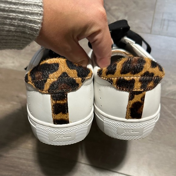 J.Crew Saturday Sneaker Leopard Calf Hair 9 NWOB - Picture 3 of 6